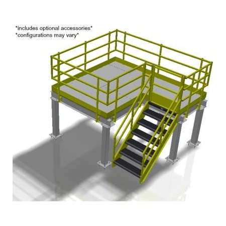 Bluff Mfg Bluff Value Engineered Mezzanine, 20'W x 20'D x 8'H MEZ-20208-BDRD